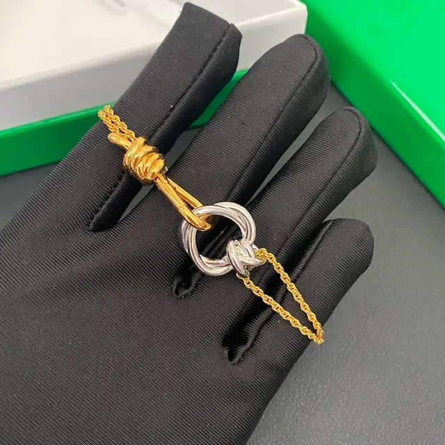 Dual-Tone Gold and Silver Twisted Knot Rope Chain Bracelet 4