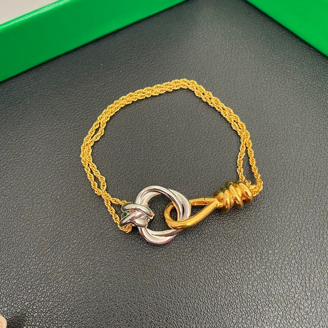 Dual-Tone Gold and Silver Twisted Knot Rope Chain Bracelet 6