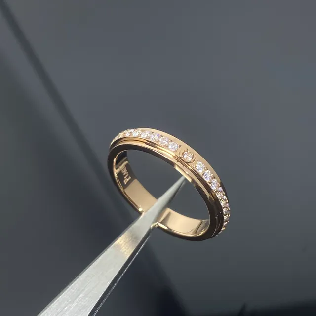 Dual-Tone Pavé-Set Rotating-Band Stackable Rings 4