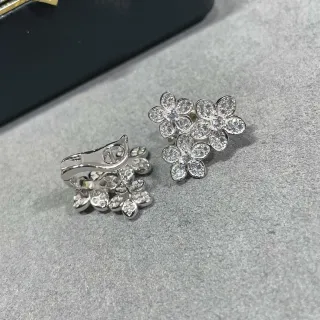 Floral Cluster Pavé Crystal Clip-On Earrings