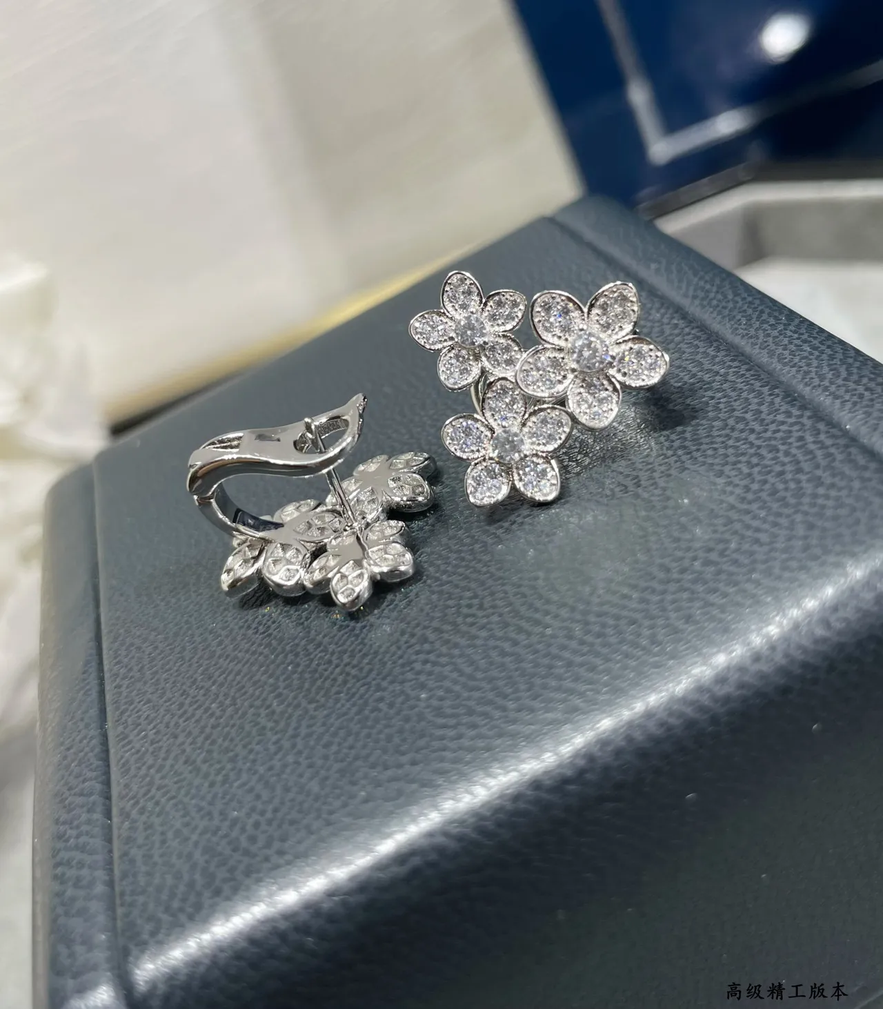 Floral Cluster Pavé Crystal Clip-On Earrings 3