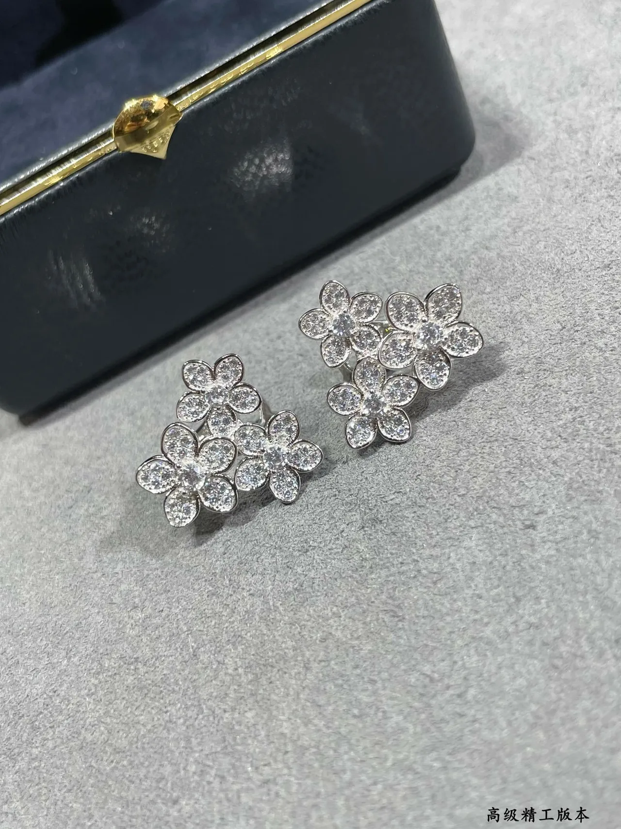 Floral Cluster Pavé Crystal Clip-On Earrings 8