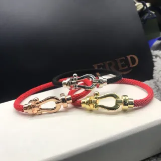 Fred Force 10 Vermelho Preto shackle-clasp cordão trançado pulseira