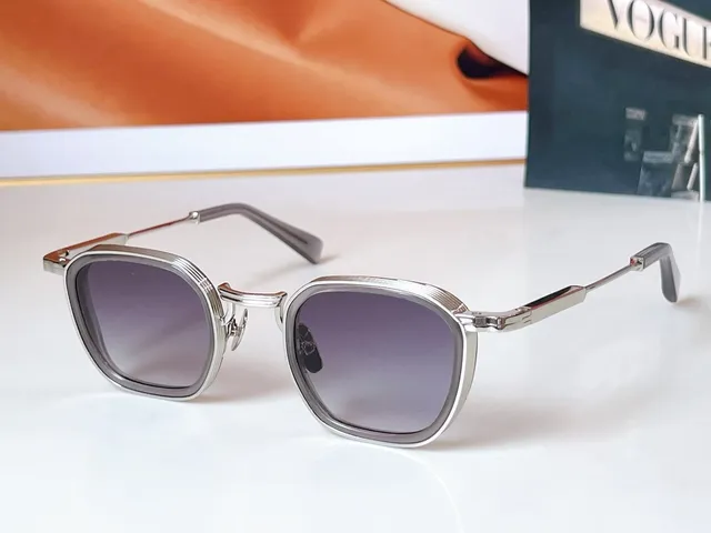 Geometric Octagonal Gold-Tone Gradient Brown Sunglasses 4