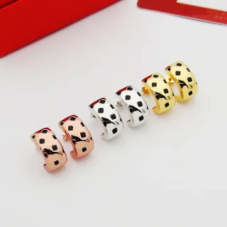 Gold Black Huggie-Style Metallic Earrings