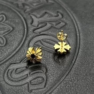 Gold Multicolor Flower-Shaped Metal Earrings 5