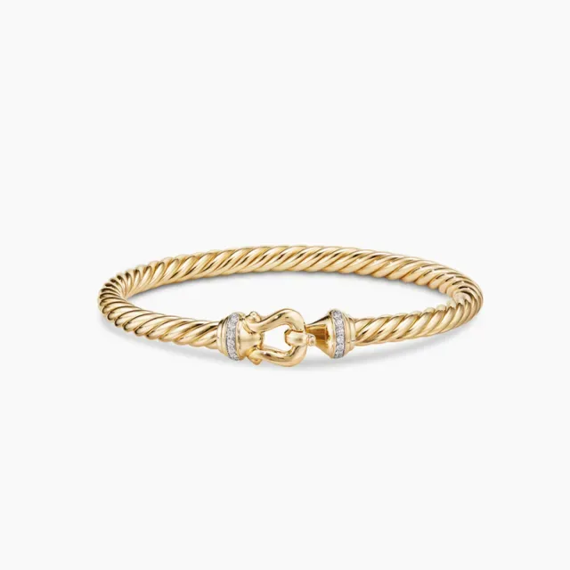 Gold Red Twisted Cable Hook Clasp Bracelet 4