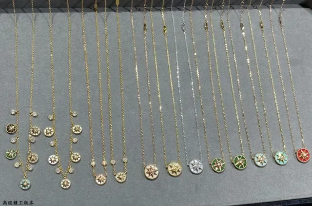 Gold Silver Chain Circular Enamel Charms Bracelet 4