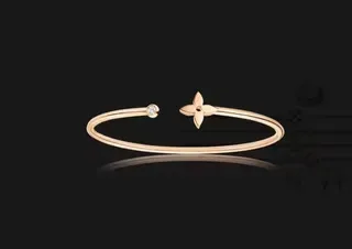 Gold Silver Open Bangle Geometric Diamond-Shaped Charm Bracelet 4