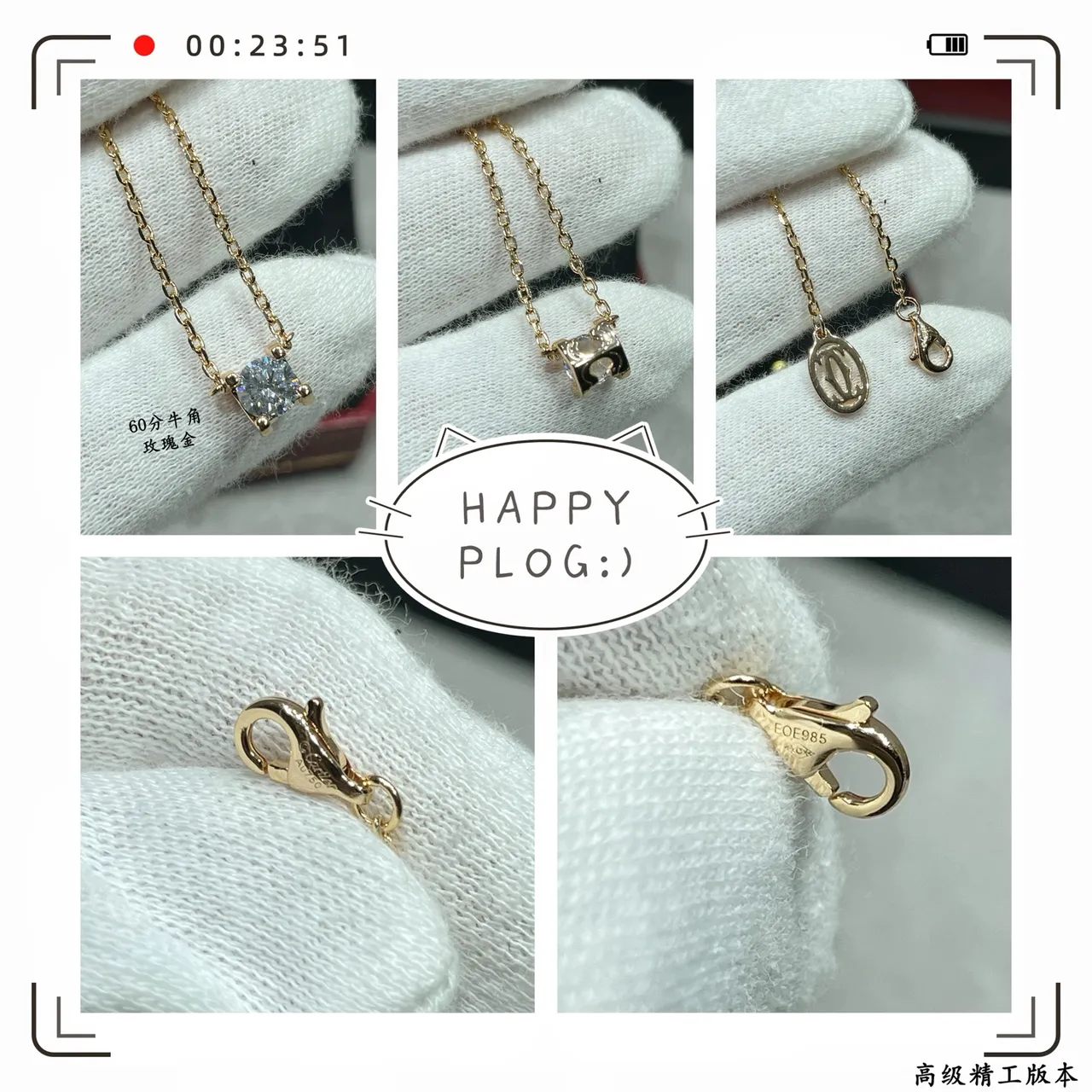 Gold Silver Single-Stone Pendant Four-Prong Setting Necklace 5