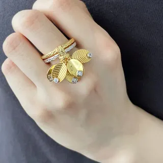 Gold Silver Stacked Two-Tone Ring