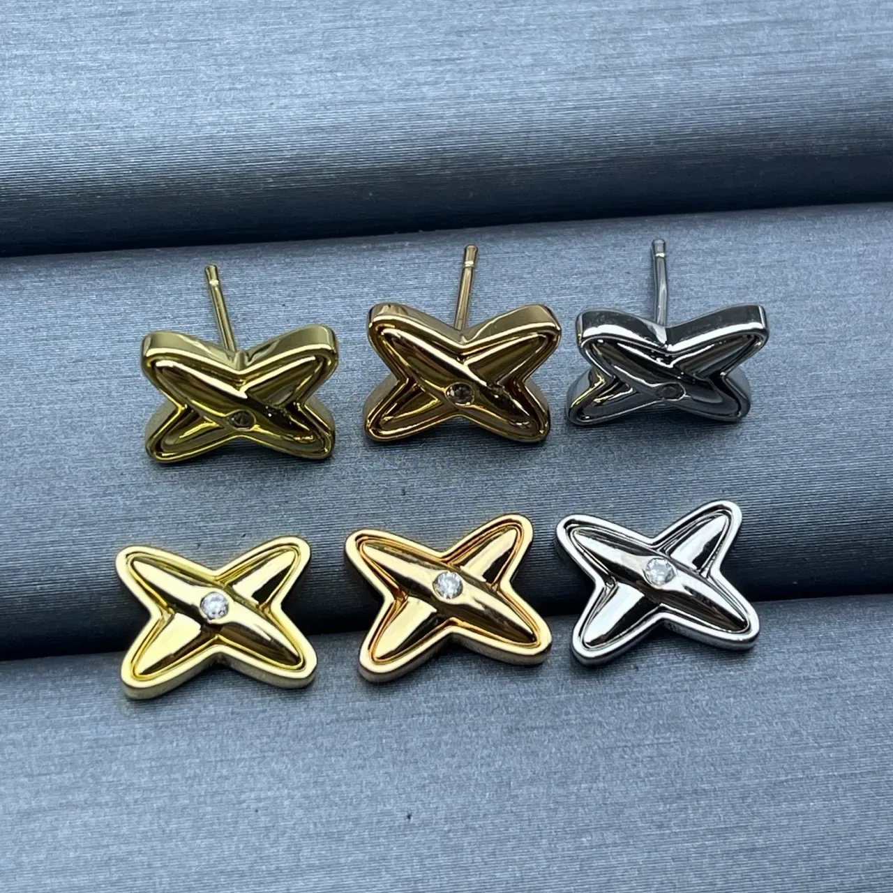 Gold Silver Star-Shaped Metallic Earrings 5
