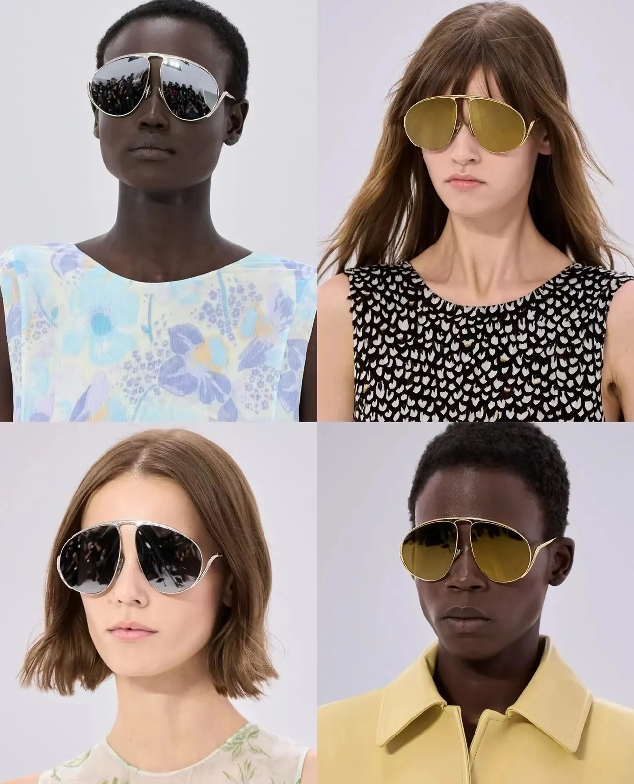 Gold-Tone Aviator Gradient Lens Sunglasses 8