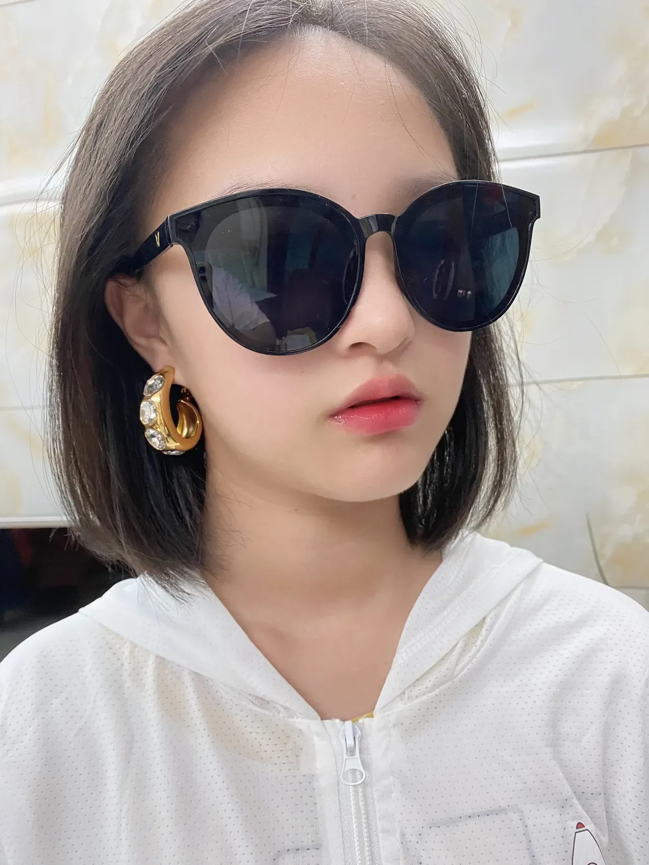 Gold-Tone Crystal Hoop Clip-On Earrings 3