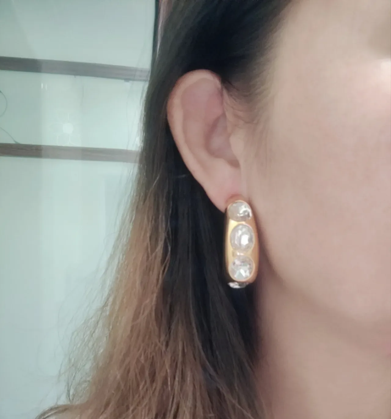 Gold-Tone Crystal Hoop Clip-On Earrings 4
