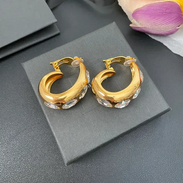 Gold-Tone Crystal Hoop Clip-On Earrings 6