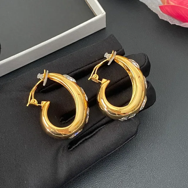 Gold-Tone Crystal Hoop Clip-On Earrings 7