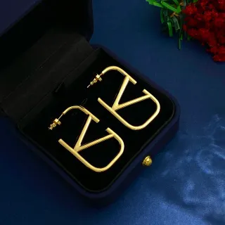 Gold-Tone Geometric V-Cut Hoop Earrings