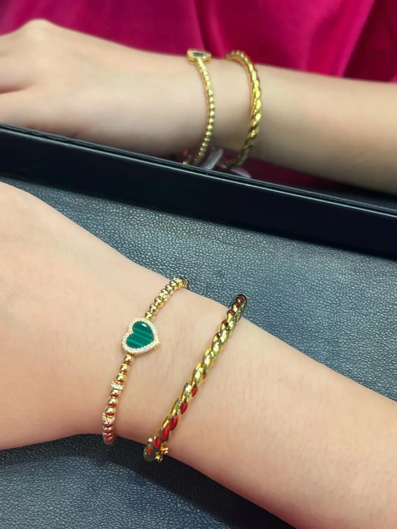 Gold-Tone Pavé Stone Chain Link Bracelet 3