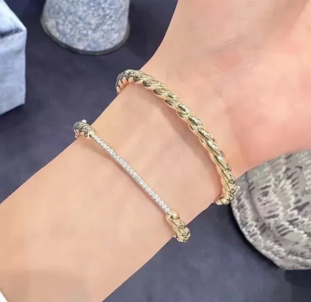 Gold-Tone Pavé Stone Chain Link Bracelet 4