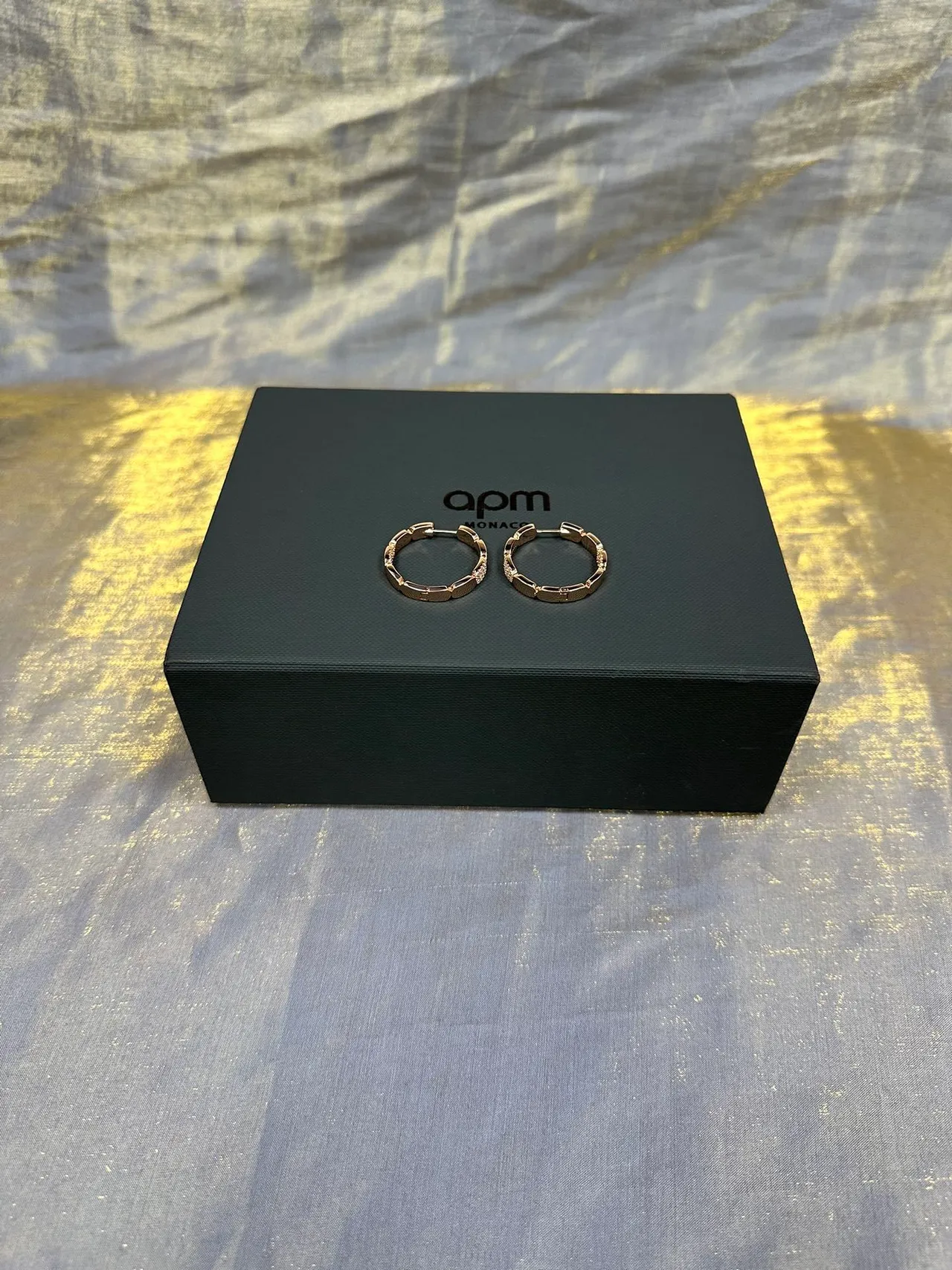 Gold-Tone Segmented Pavé Hoop Earrings 6