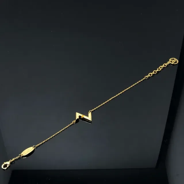 Gold Tone Silver Tone and Rose Gold Tone Zigzag Pendant Chain Bracelets 2