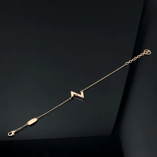 Gold Tone Silver Tone and Rose Gold Tone Zigzag Pendant Chain Bracelets 3