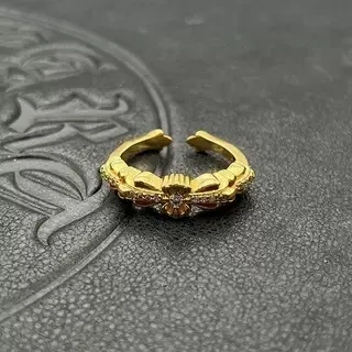 Gold Transparent Open-Cuff Ring