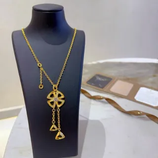 金白色金属 Pavé-Set 宝石项链