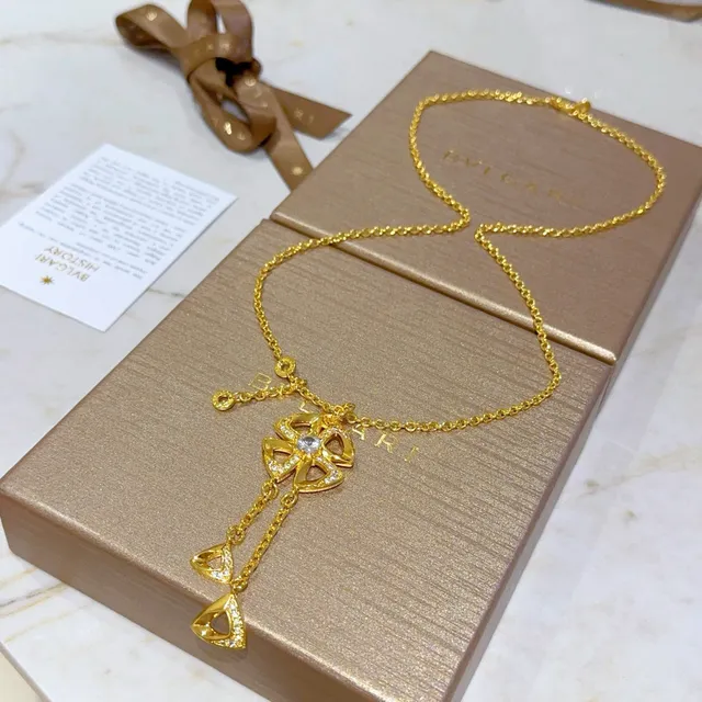 金白色金属 Pavé-Set 宝石项链 2