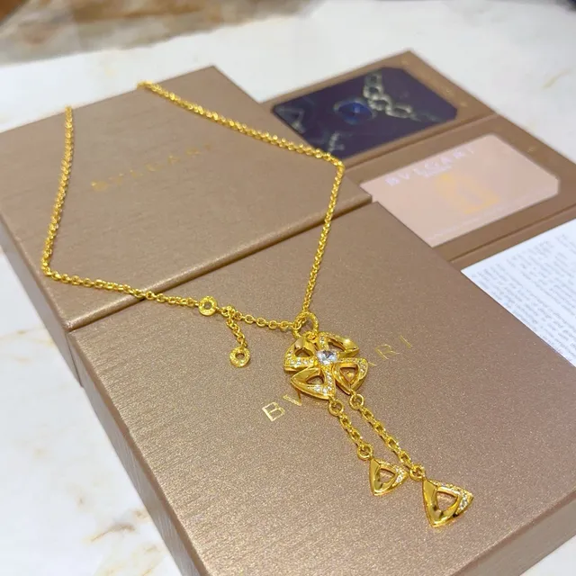 金白色金属 Pavé-Set 宝石项链 6