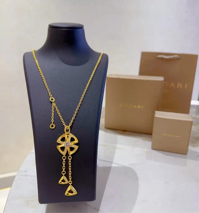 金白色金属 Pavé-Set 宝石项链 7