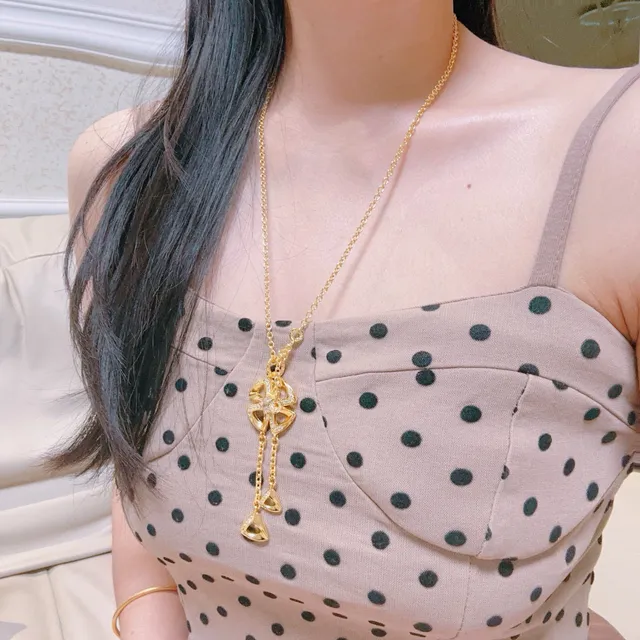 金白色金属 Pavé-Set 宝石项链 8