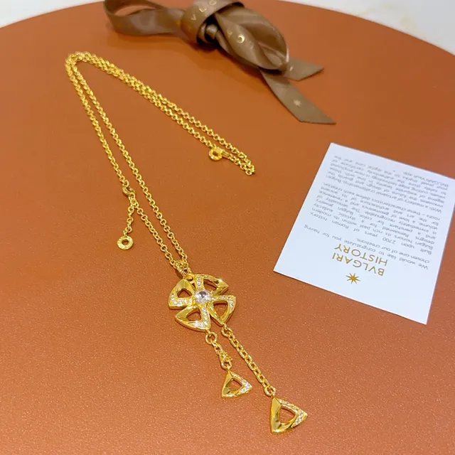 金白色金属 Pavé-Set 宝石项链 9