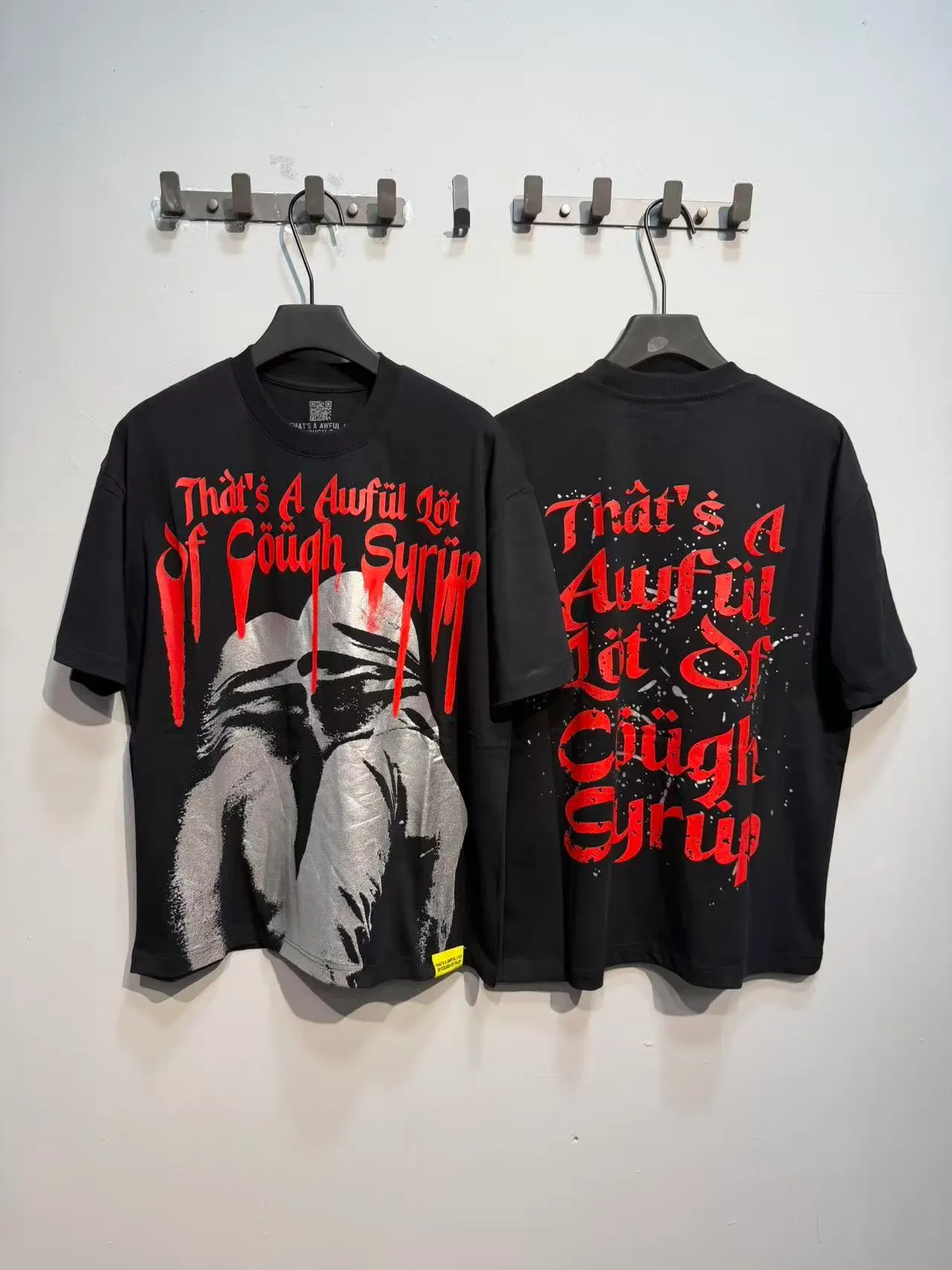 Graphic Print Dripping Text Oversized T-Shirt 2