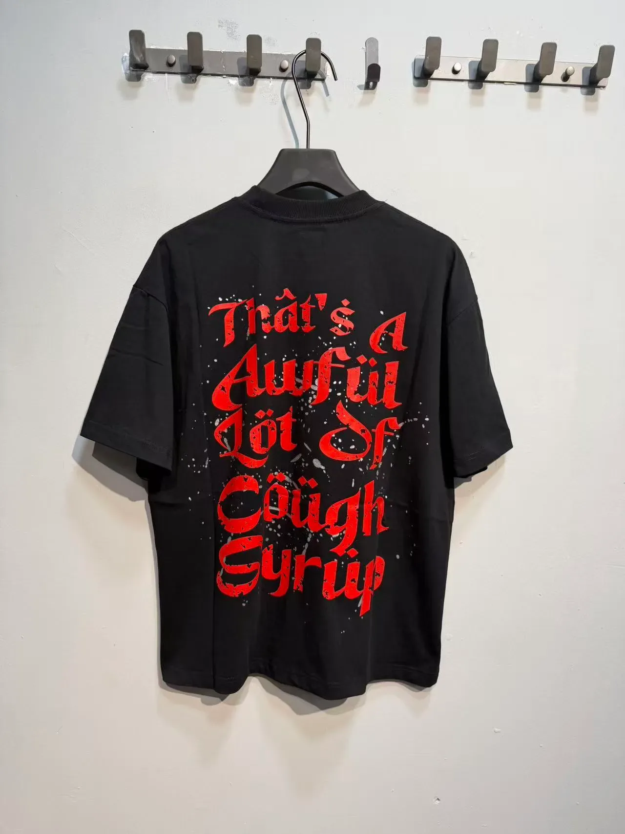 Graphic Print Dripping Text Oversized T-Shirt 4