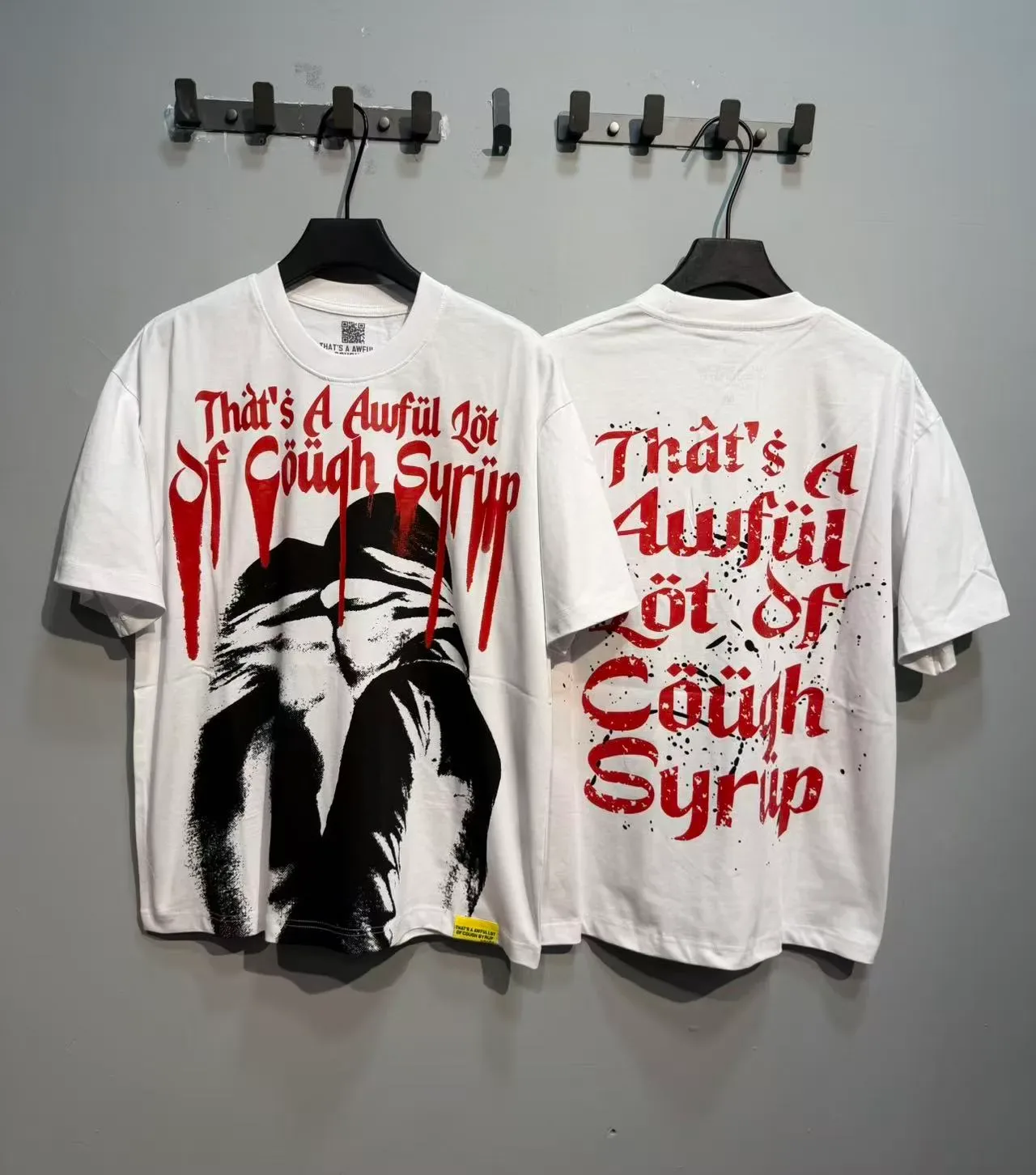 Graphic Print Dripping Text Oversized T-Shirt 5