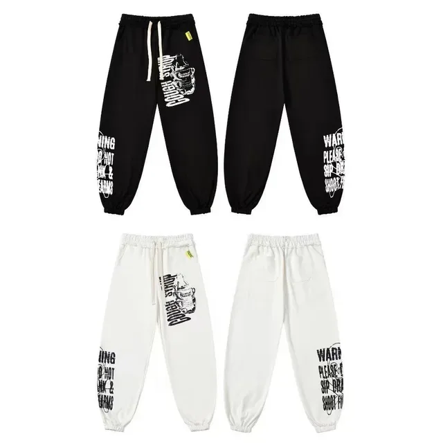 Calça de moletom com estampa gráfica, cintura elástica e barra elástica 10