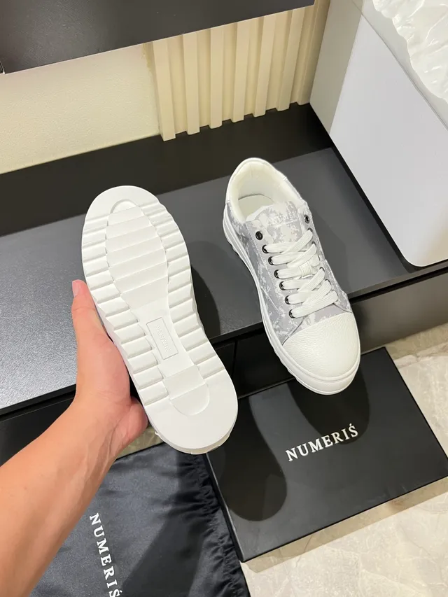 Gray and White Camo-Print Platform Lifestyle Sneakers 4