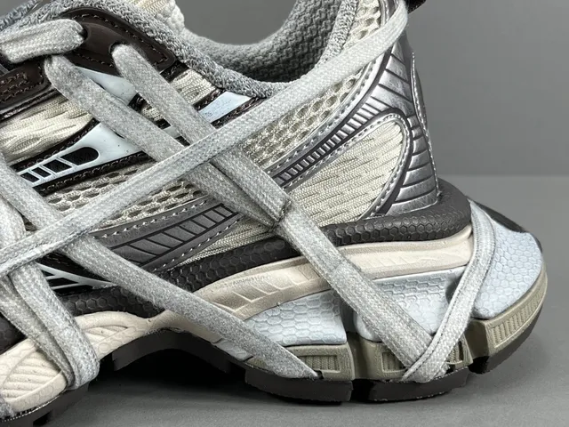 Gray Black White Lace-Cage Lifestyle Sneaker 7