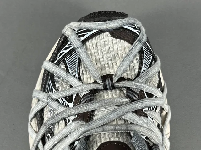 Gray Black White Lace-Cage Lifestyle Sneaker 10