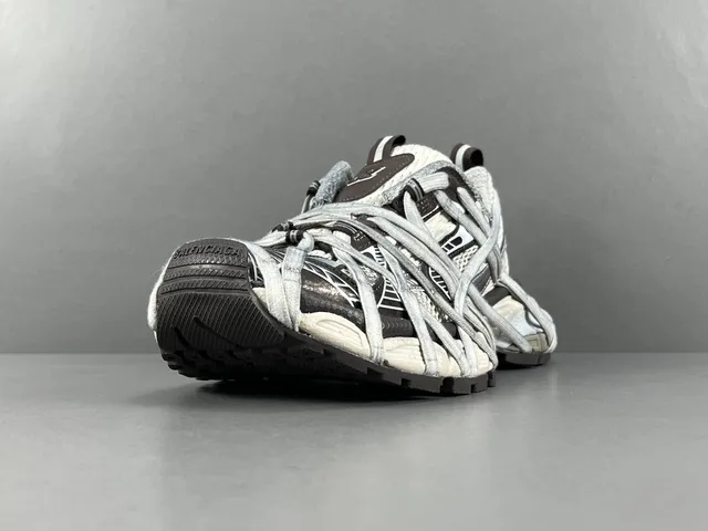 Gray Black White Lace-Cage Lifestyle Sneaker 14