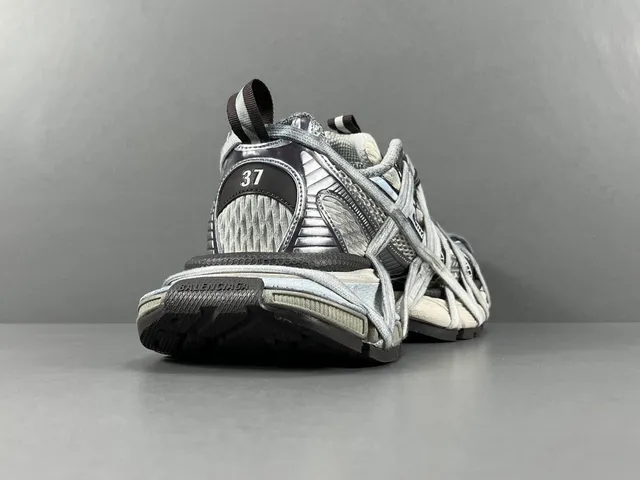 Gray Black White Lace-Cage Lifestyle Sneaker 15