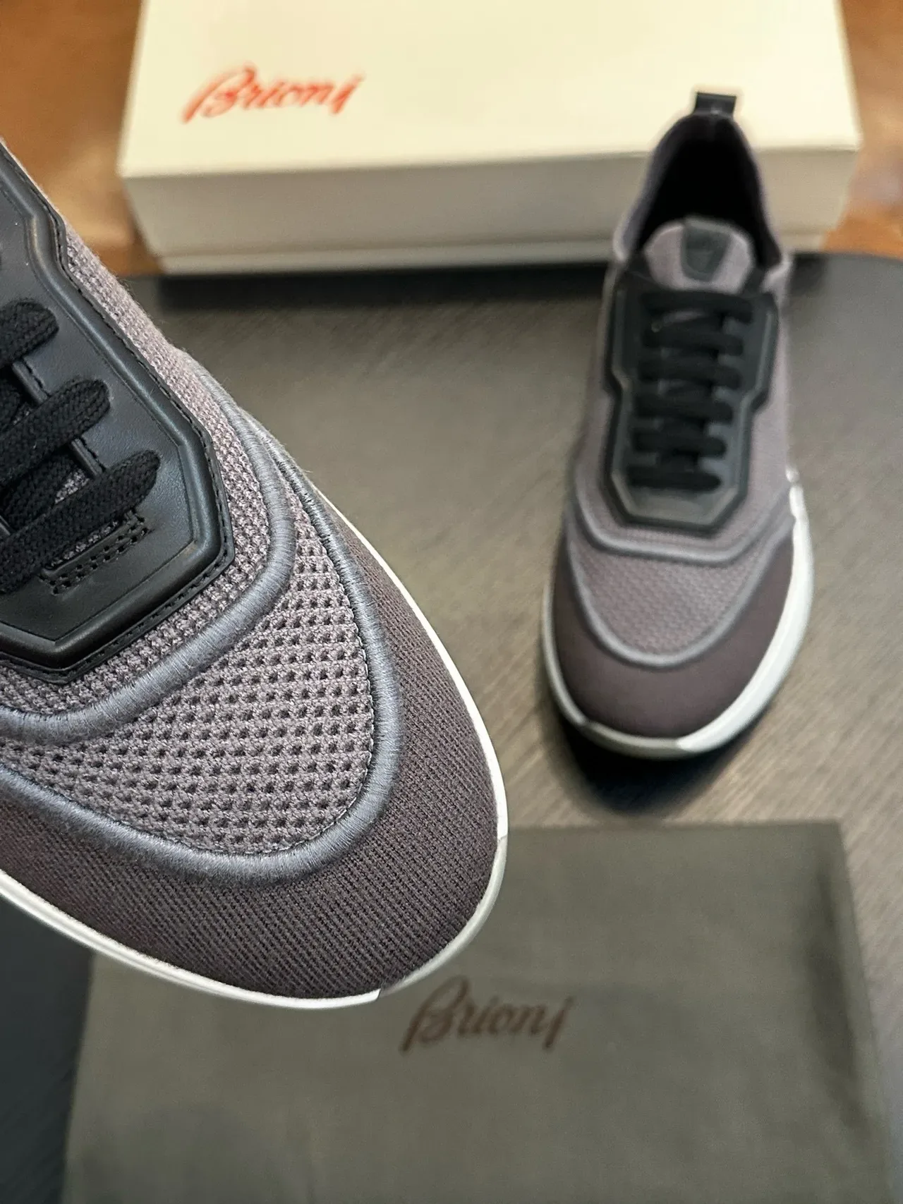 Gray Mesh and Black Overlay Lifestyle Sneakers 6