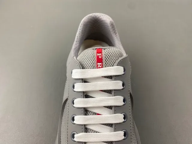 Gray Mesh-and-Synthetic Overlay Lace-Up Sneaker 6