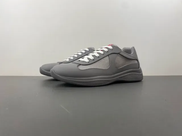 Gray Mesh-and-Synthetic Overlay Lace-Up Sneaker 10