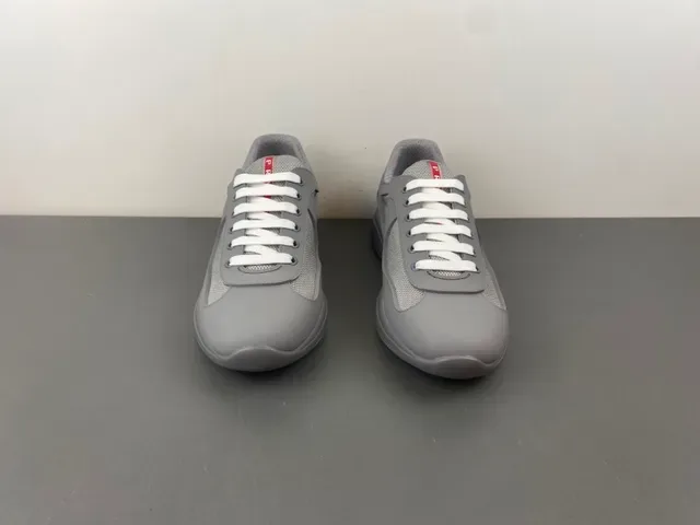 Gray Mesh-and-Synthetic Overlay Lace-Up Sneaker 11