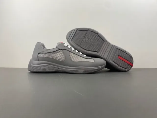 Gray Mesh-and-Synthetic Overlay Lace-Up Sneaker 12