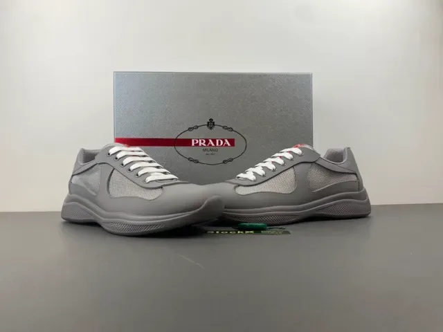 Gray Mesh-and-Synthetic Overlay Lace-Up Sneaker 13