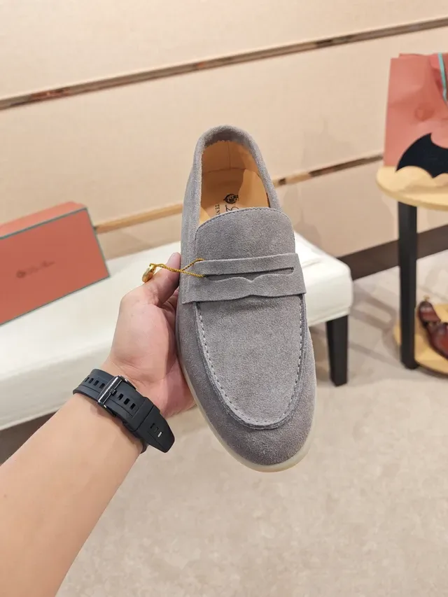Gray Suede Penny Strap Loafer 4
